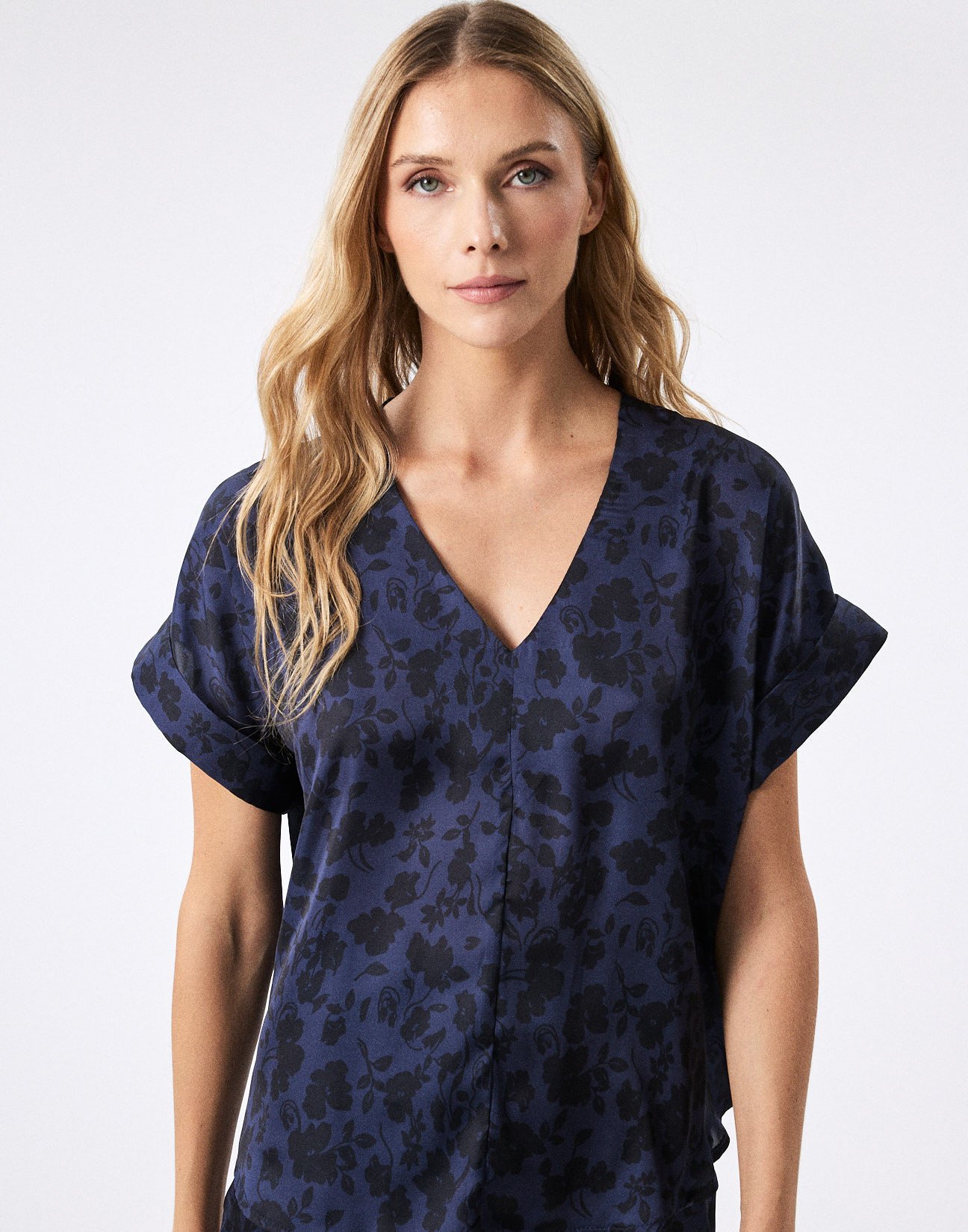 Printed satin blouse