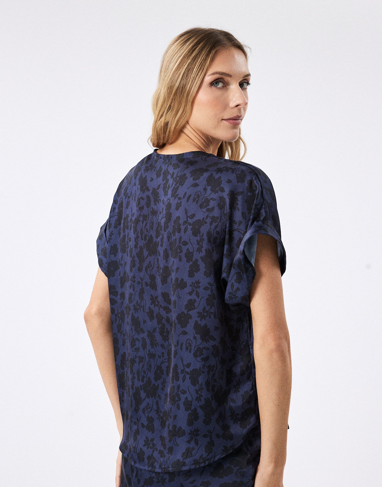 Printed satin blouse