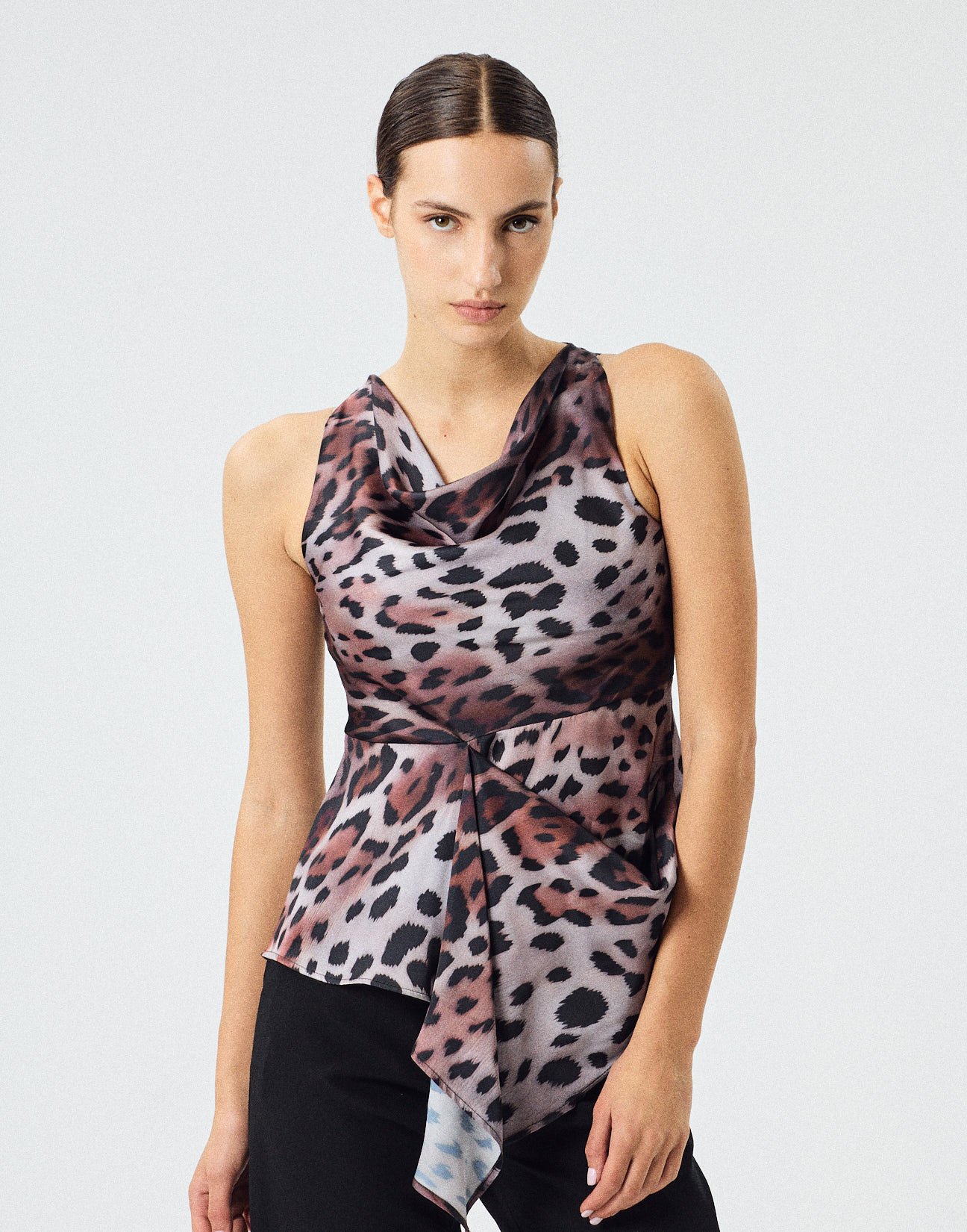 Ασύμμετρο animal print τοπ