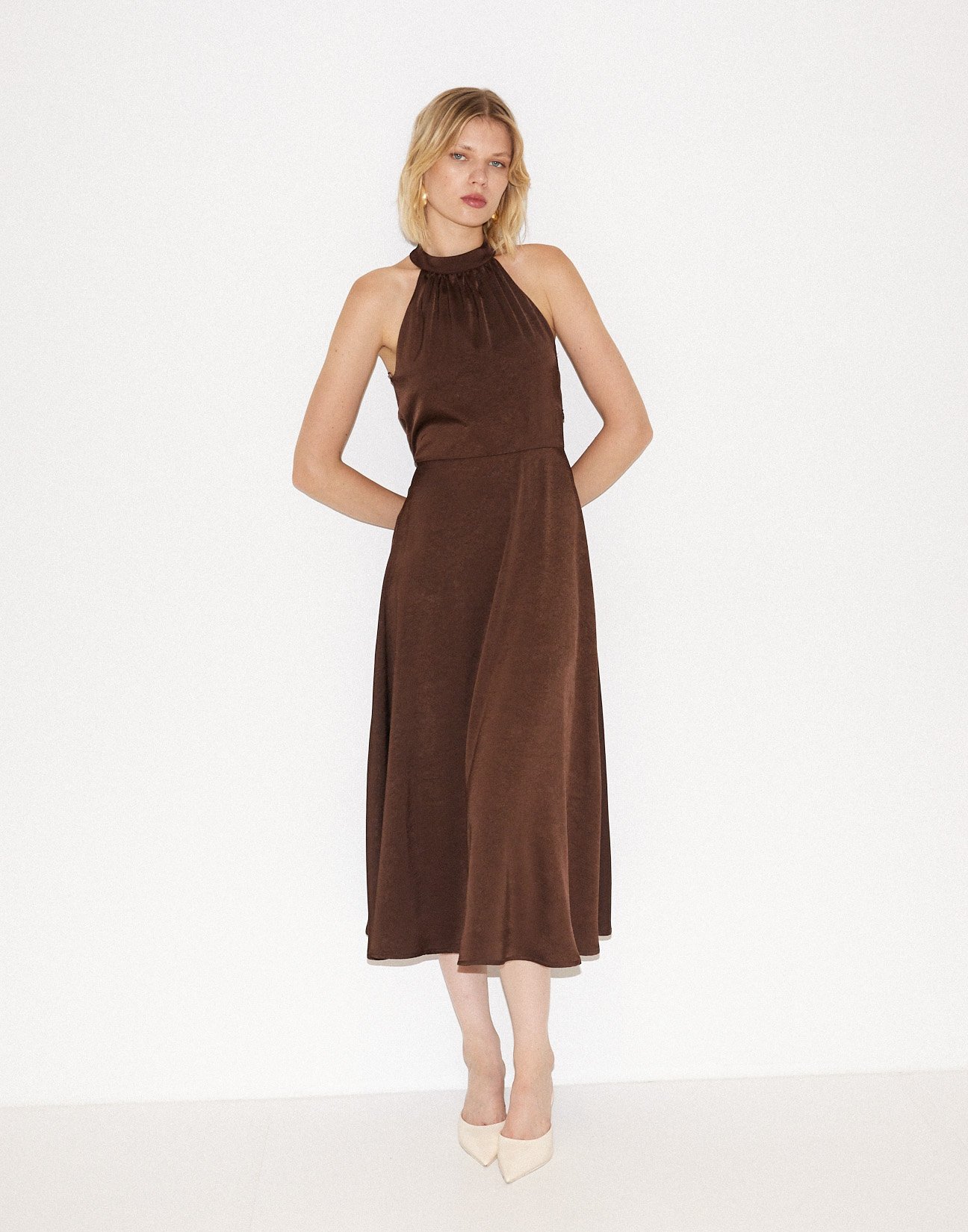 Satin midi dress