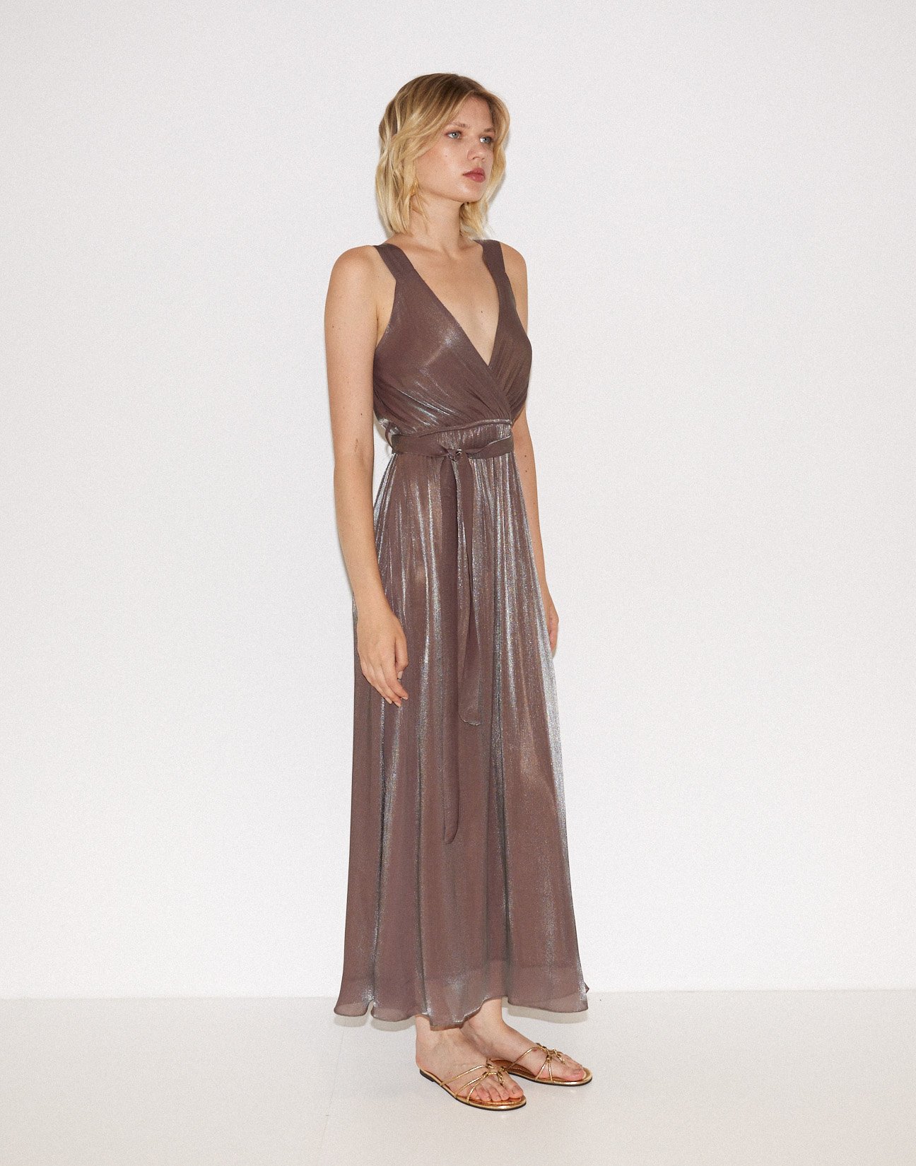 Shimmer effect maxi dress