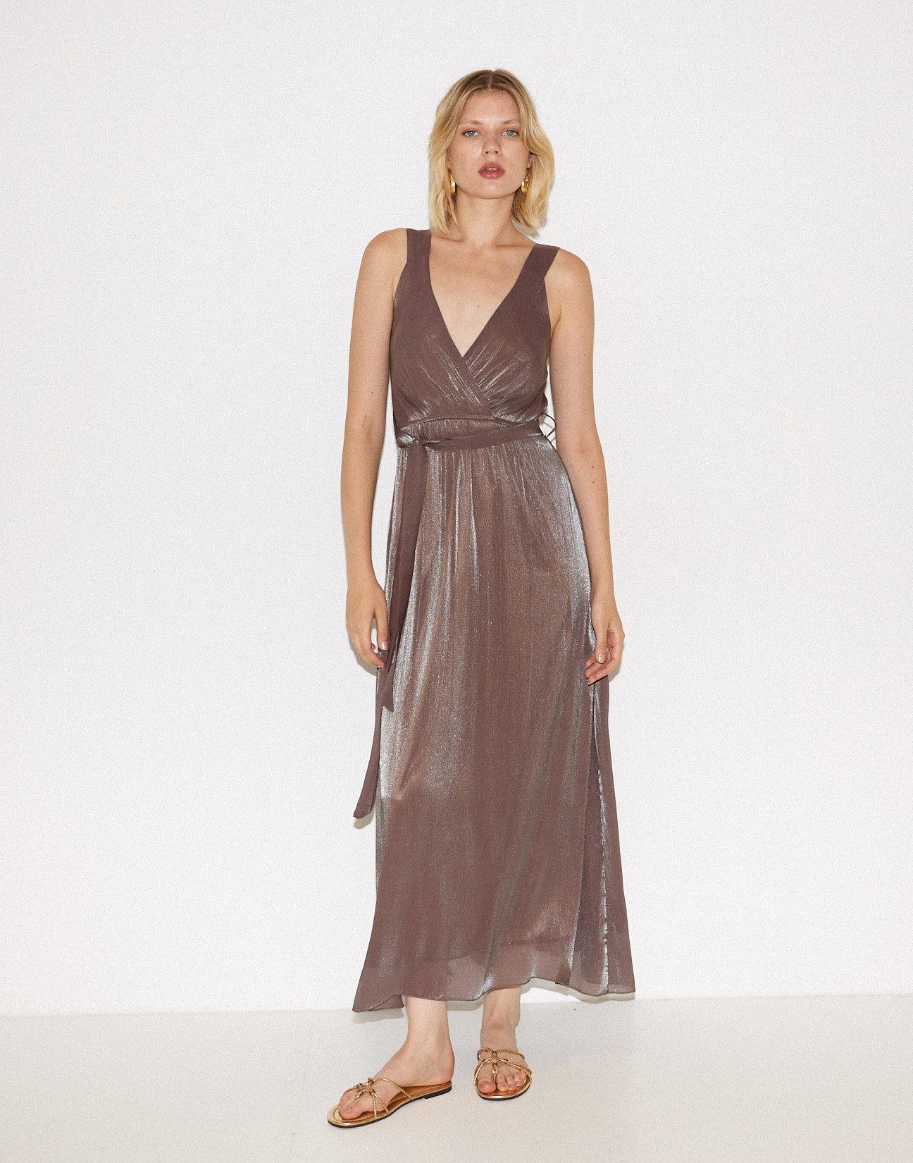 Shimmer effect maxi dress