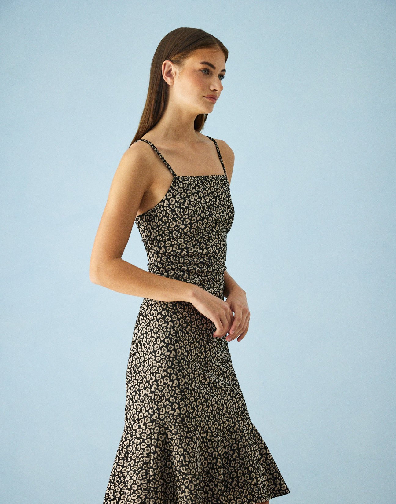 Μίντι animal print φόρεμα