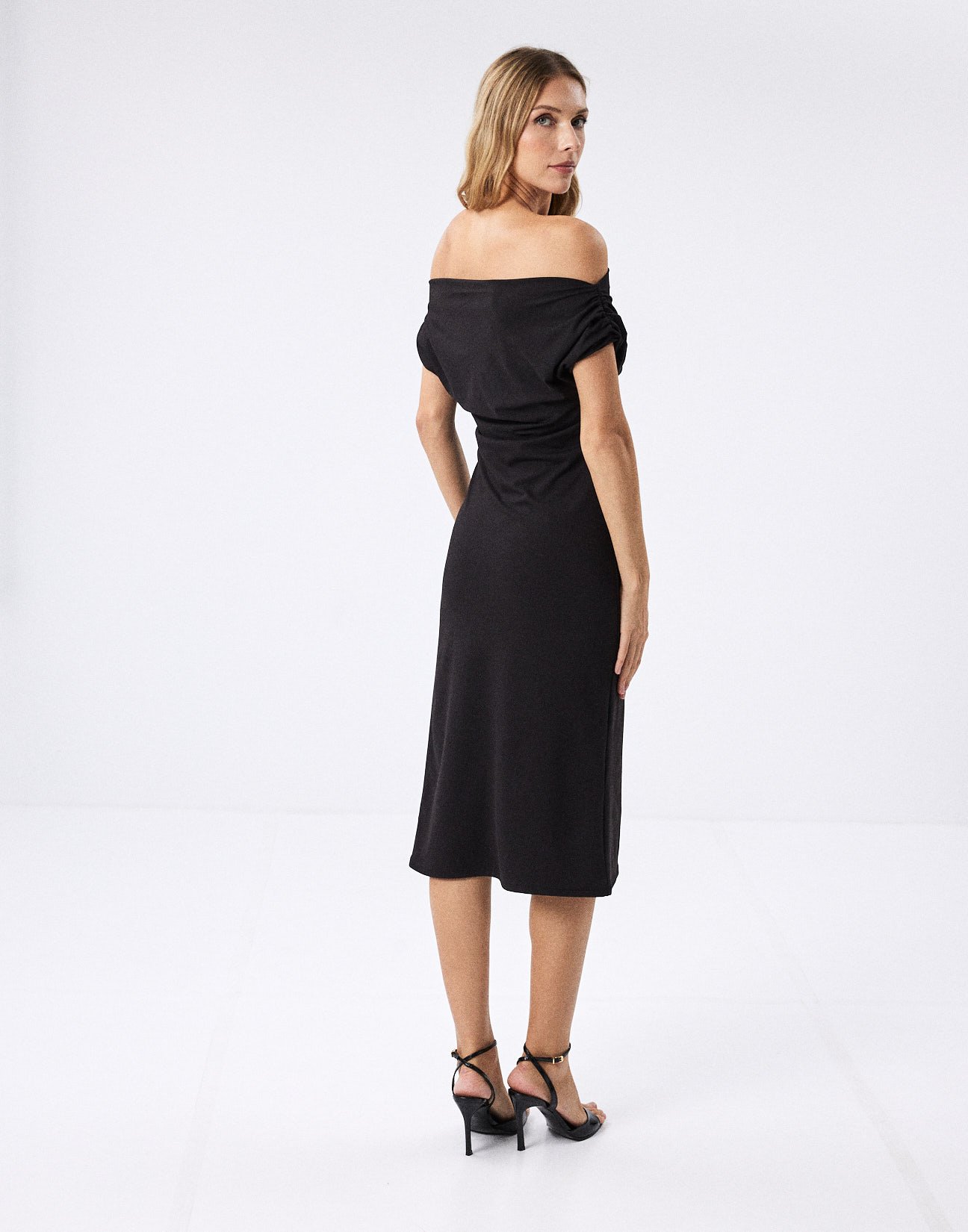 Midi dress with gather detail
