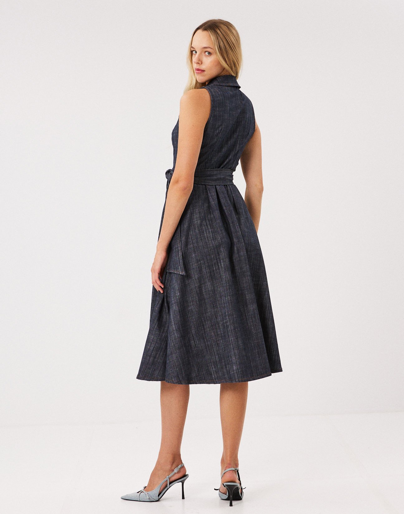 Denim midi dress