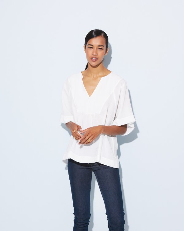 Top with pleating detail