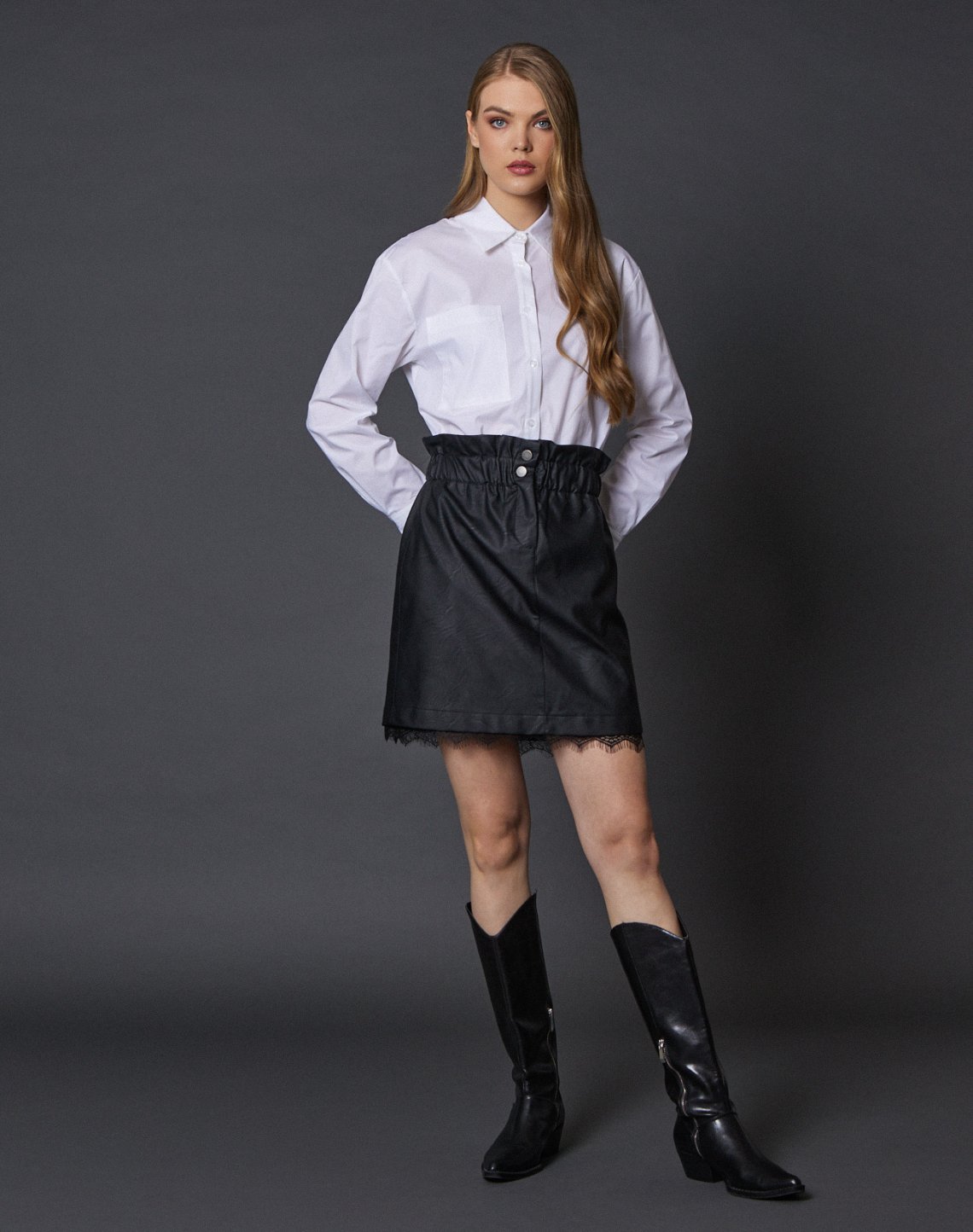 Mini faux leather skirt