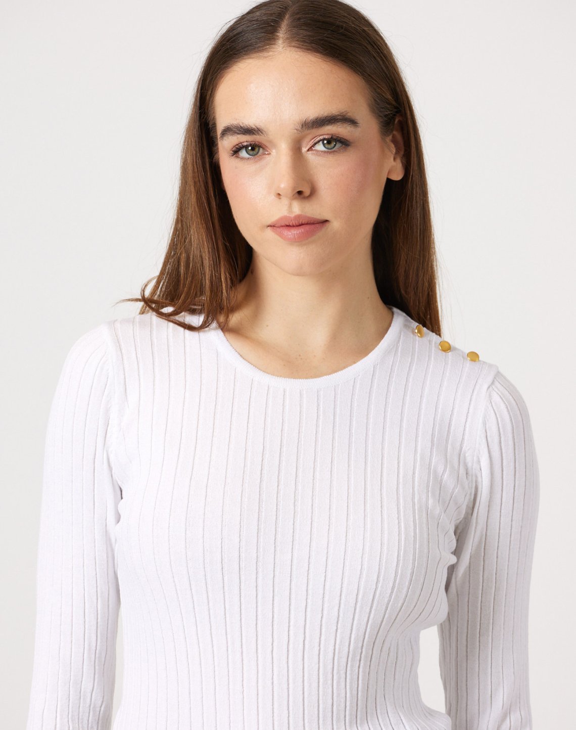Knit blouse with buttons