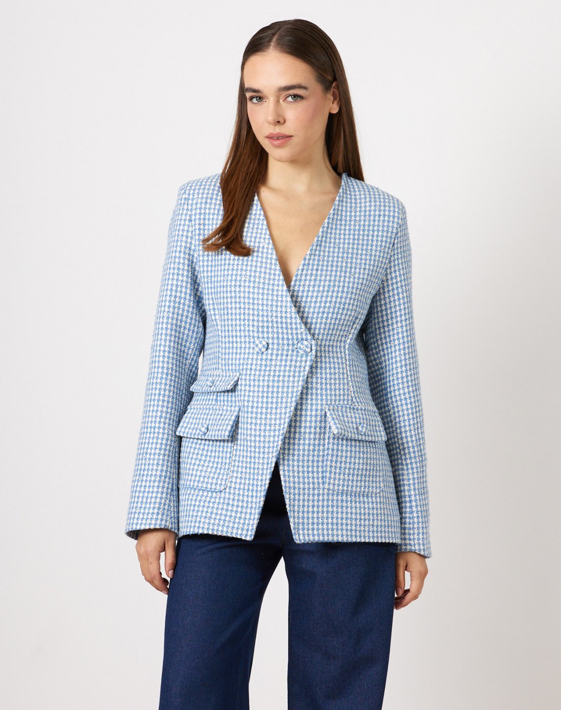 Tweed blazer with sequin