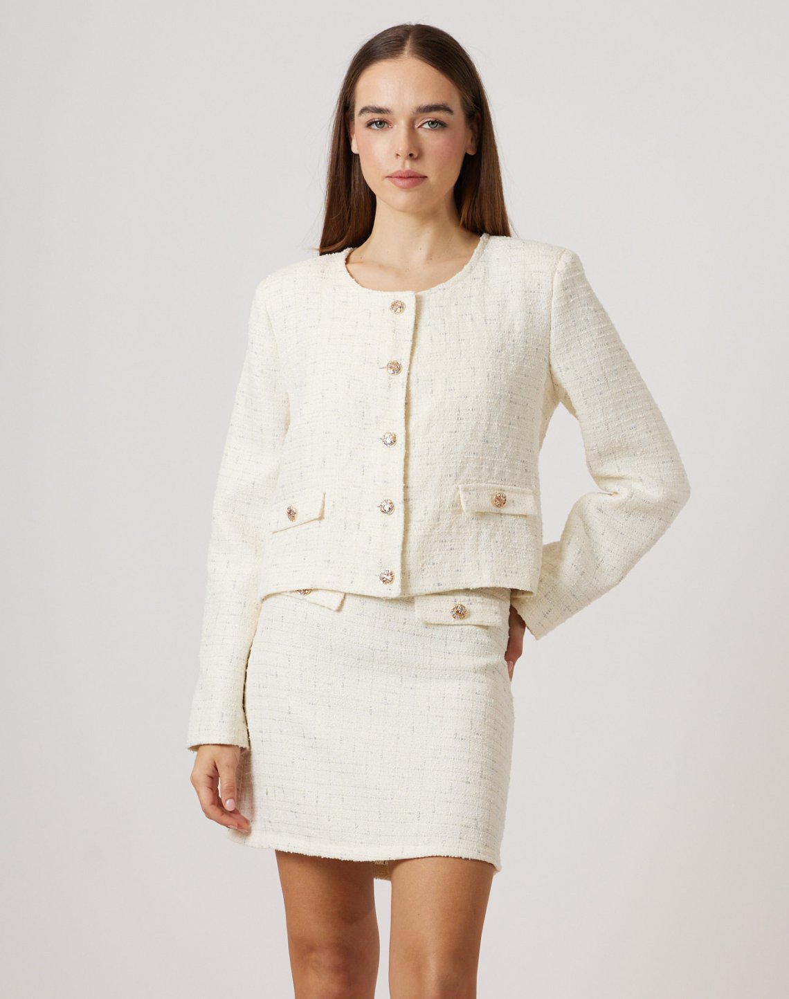 Tweed mini skirt