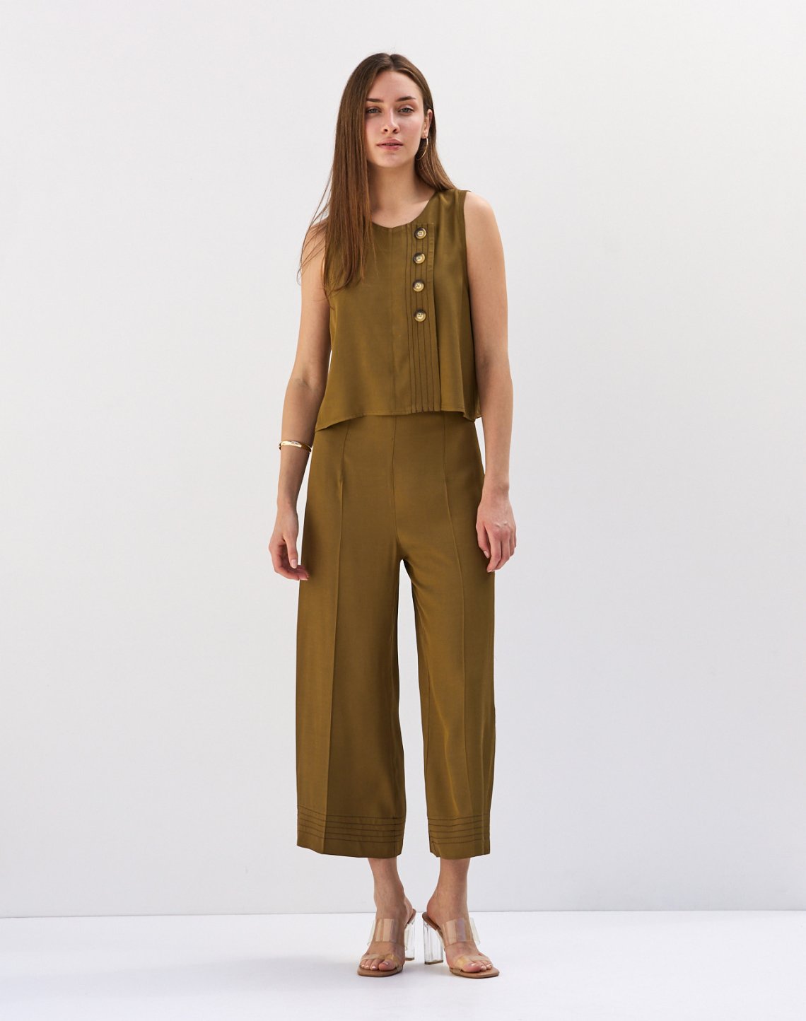 Culotte trousers with topstitching