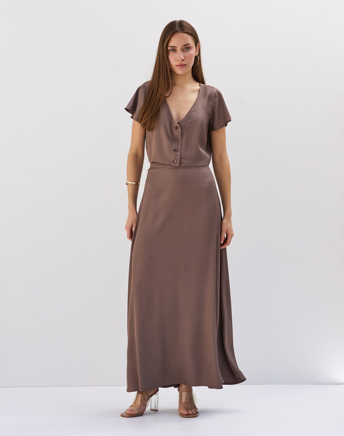 Flared maxi skirt