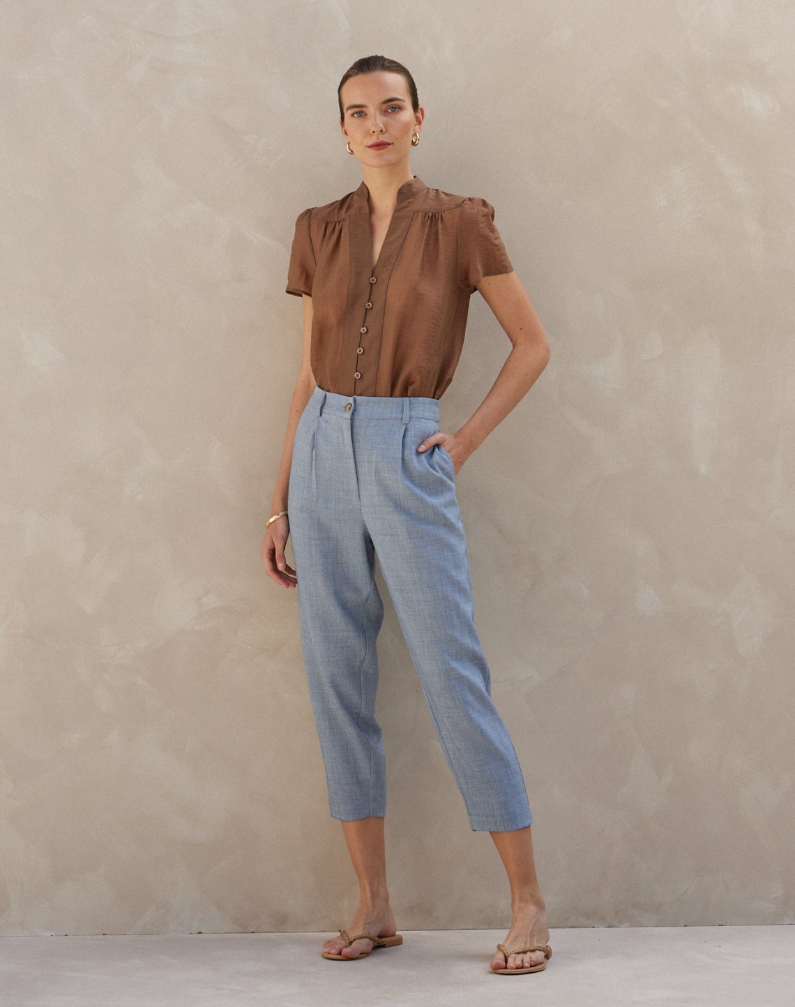 Wide fit trousers