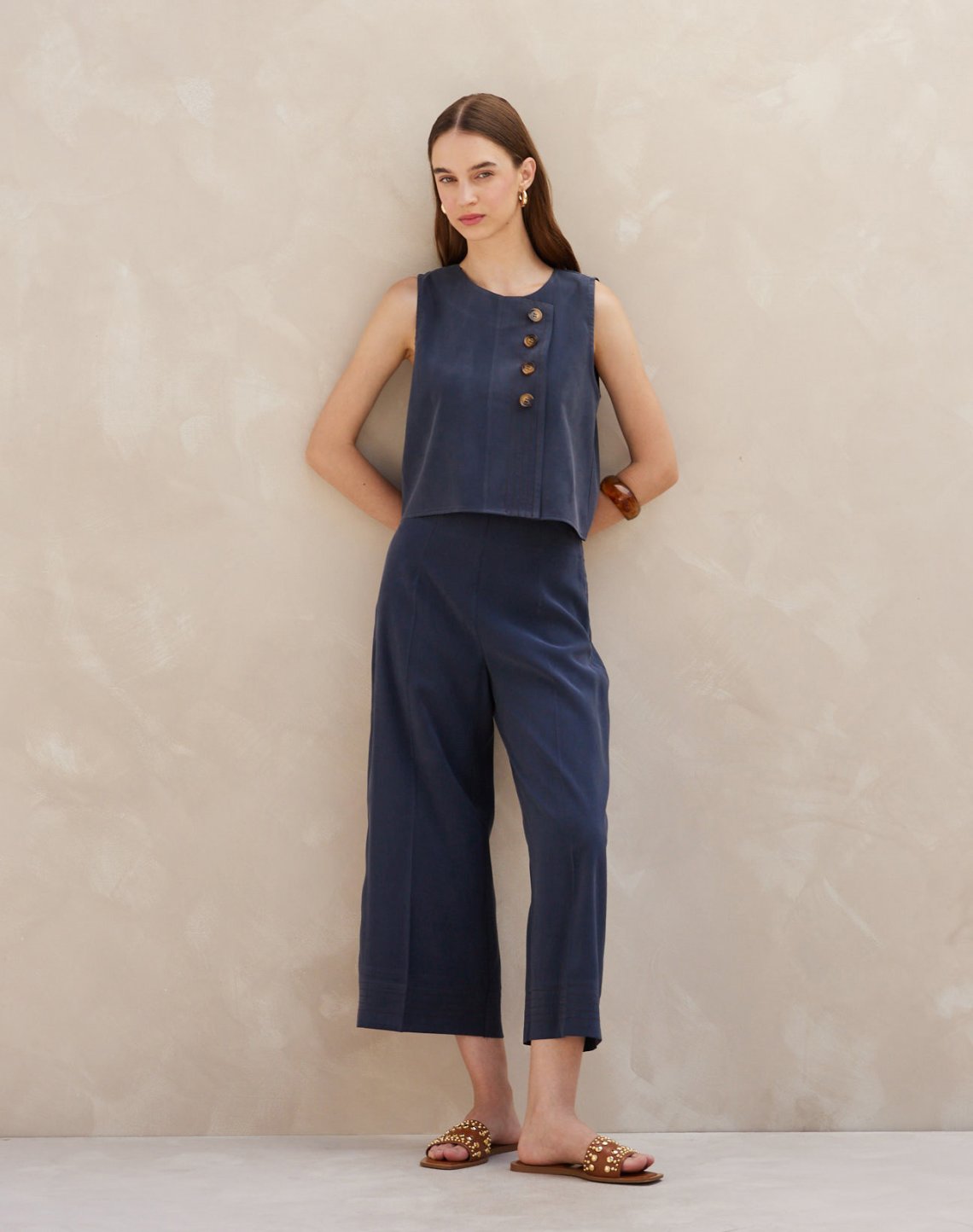 Παντελόνι culotte με γαζιά