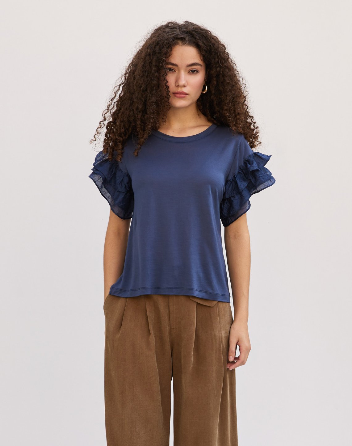 Blouse with ruffles