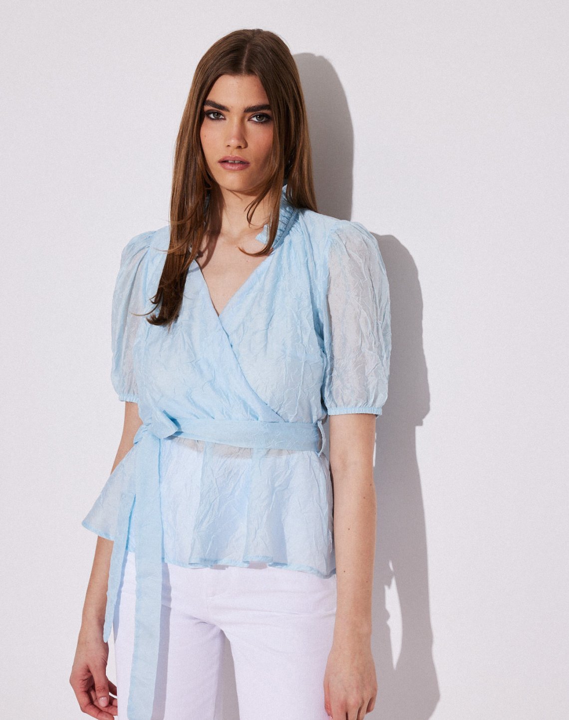 Crinkled effect blouse