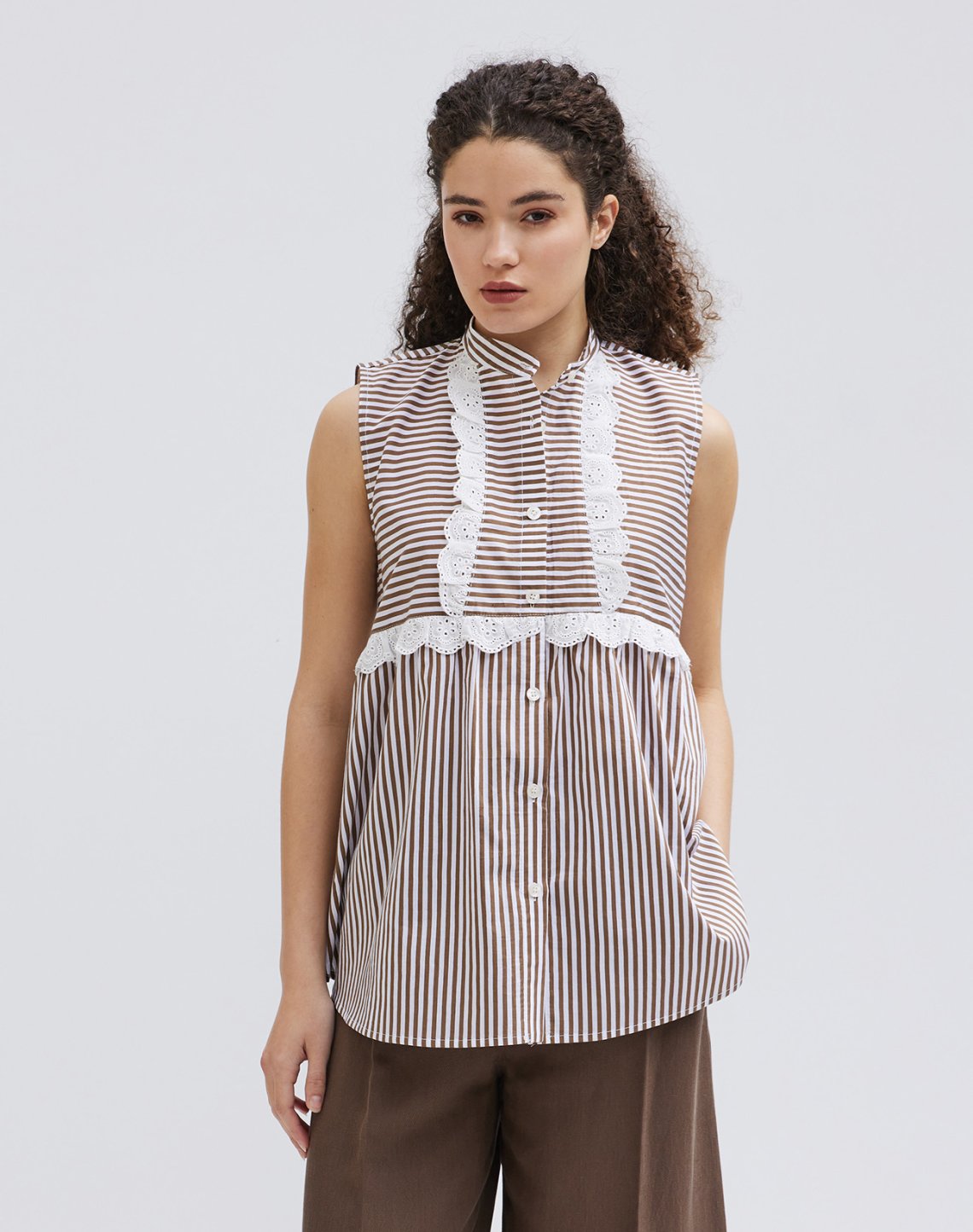 Striped shirt with embroidery detail