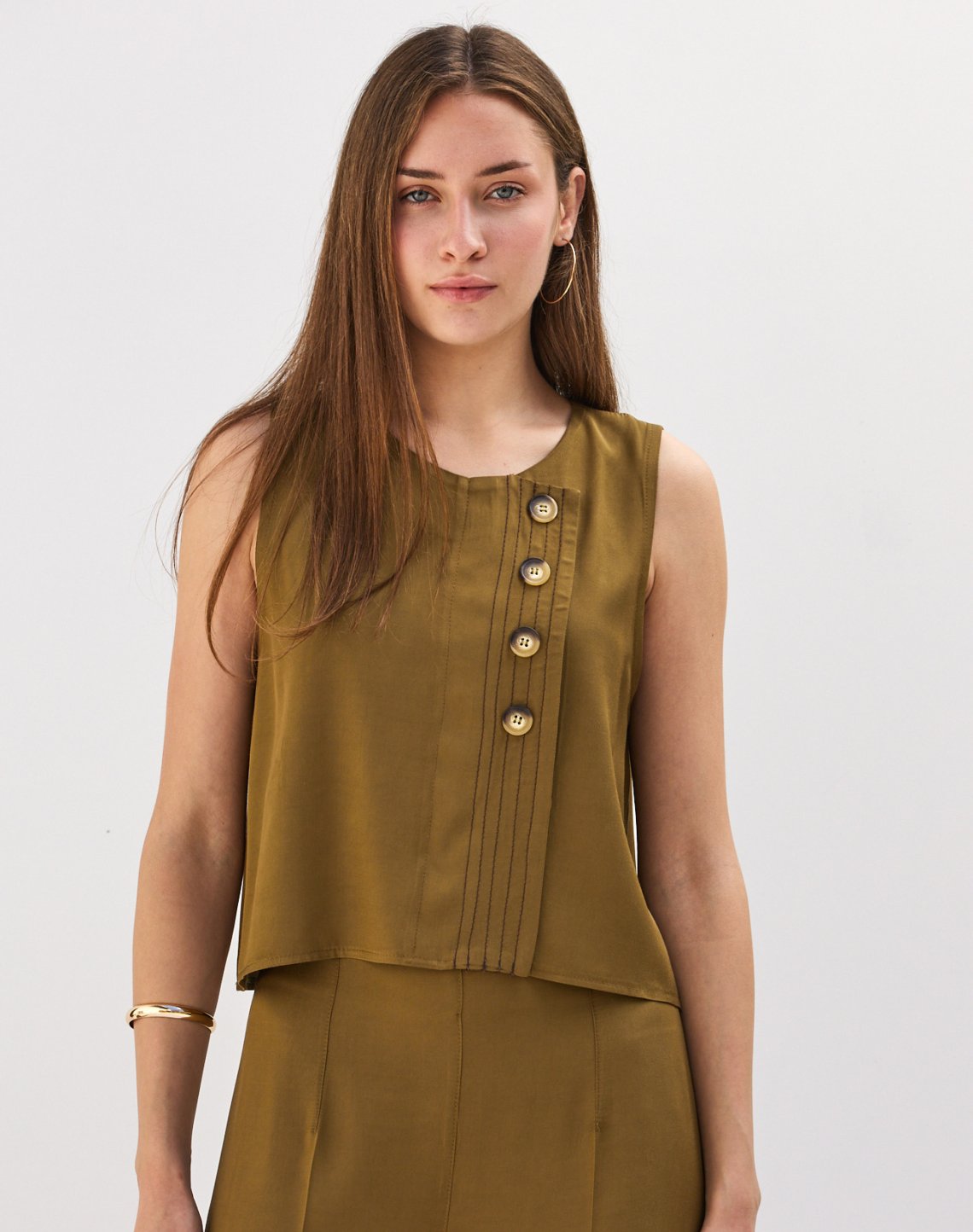 Top with topstitching
