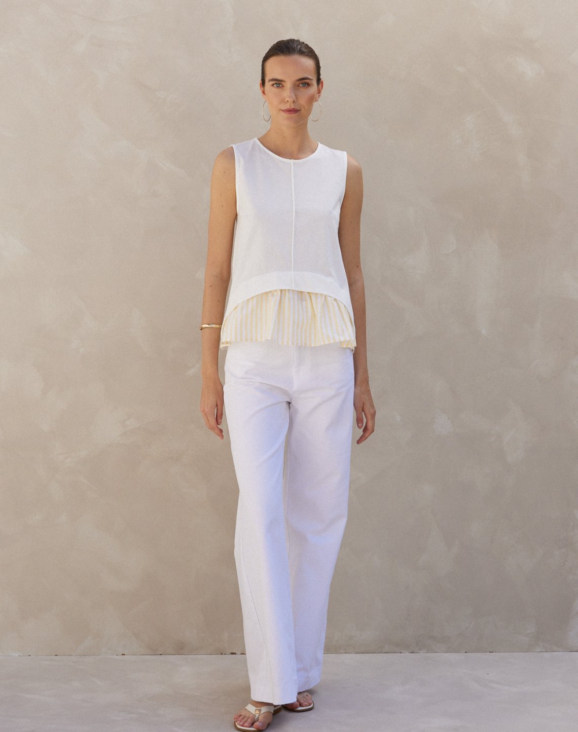 Matching fabric sleeveless  top