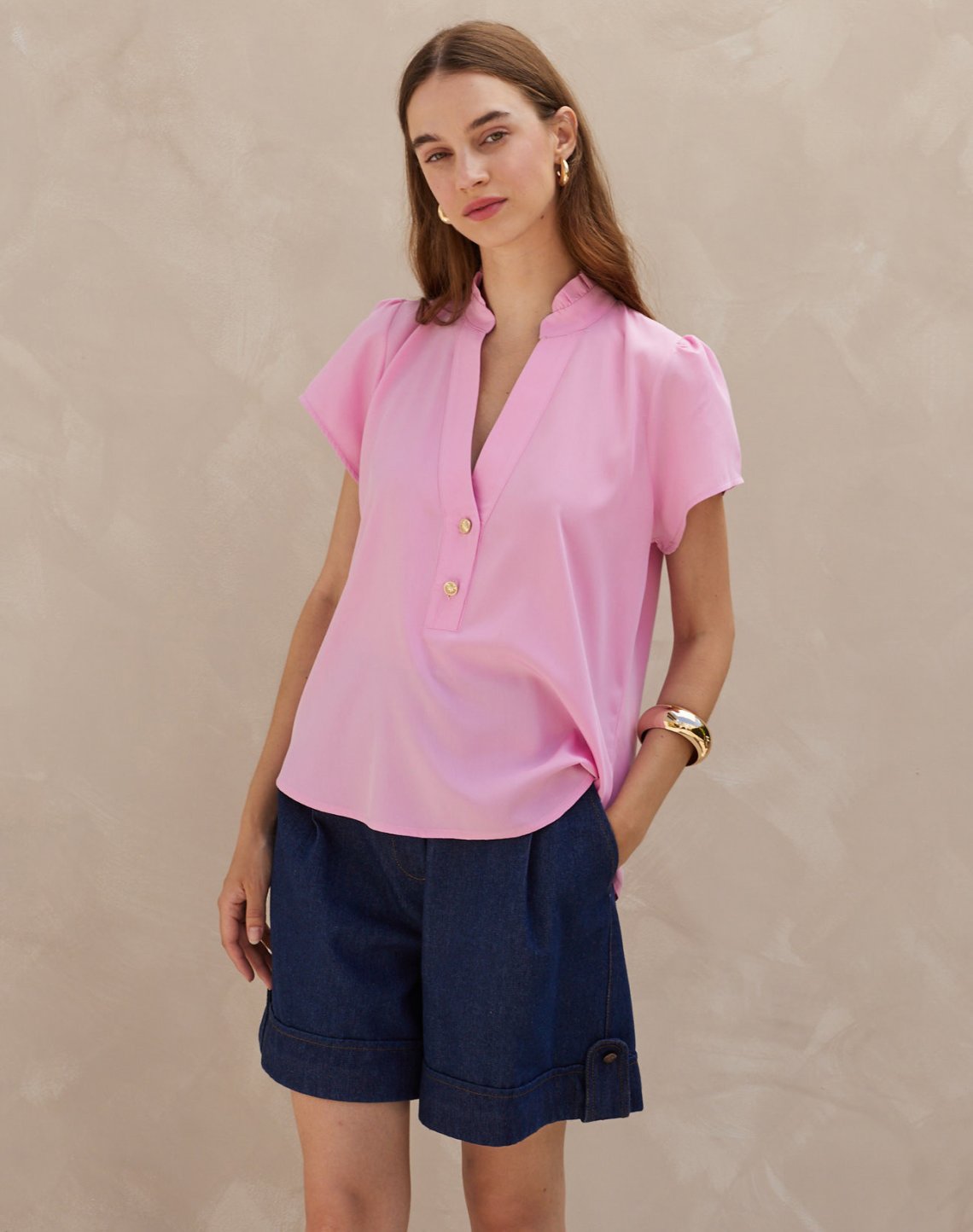 Blouse with button