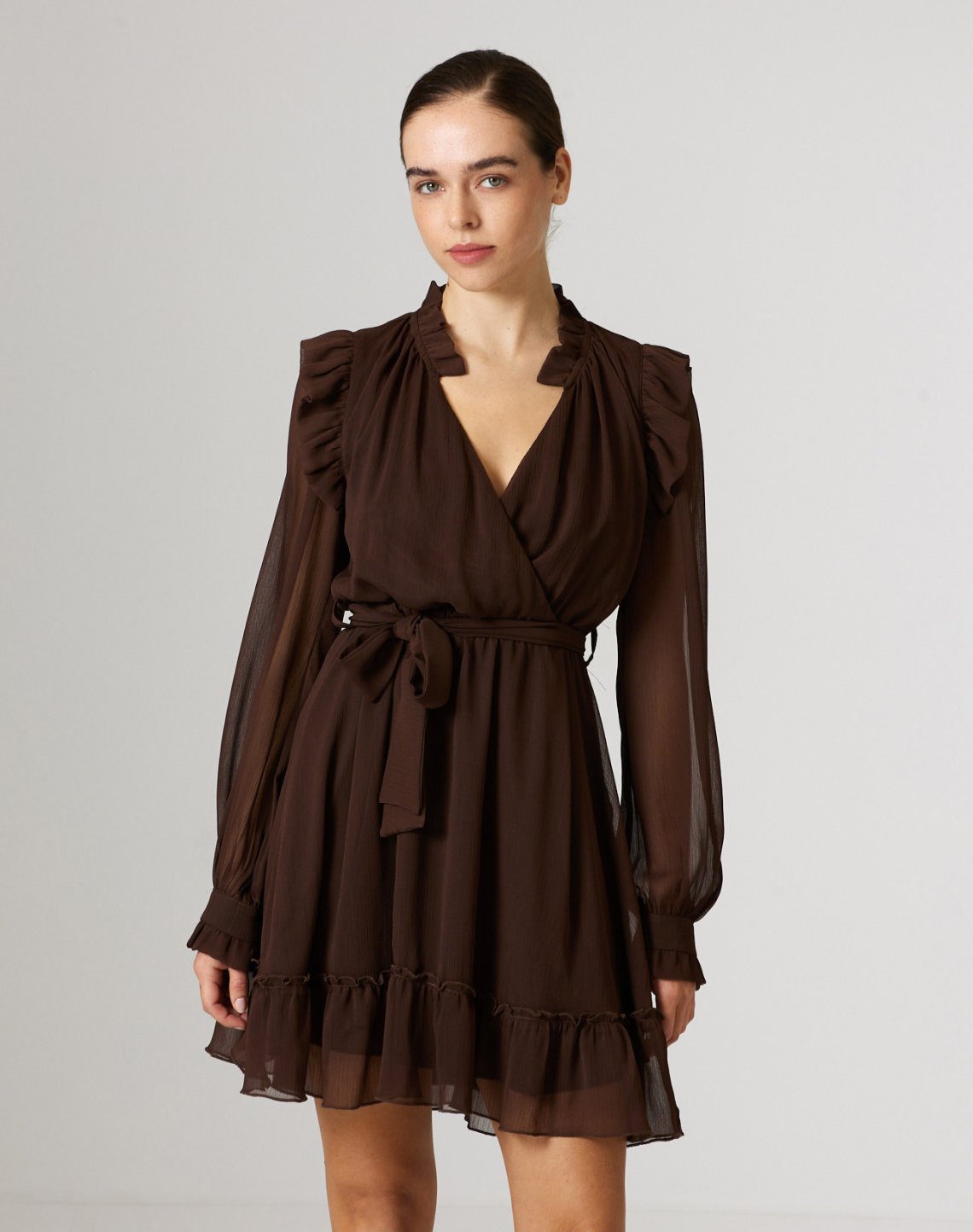 Mini dress with ruffles