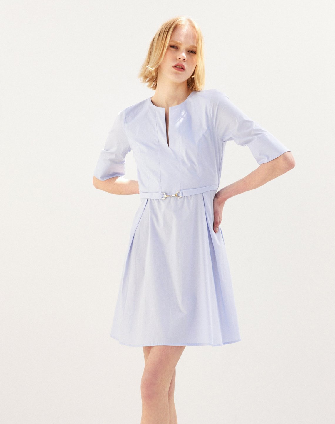 Mini dress with buckle