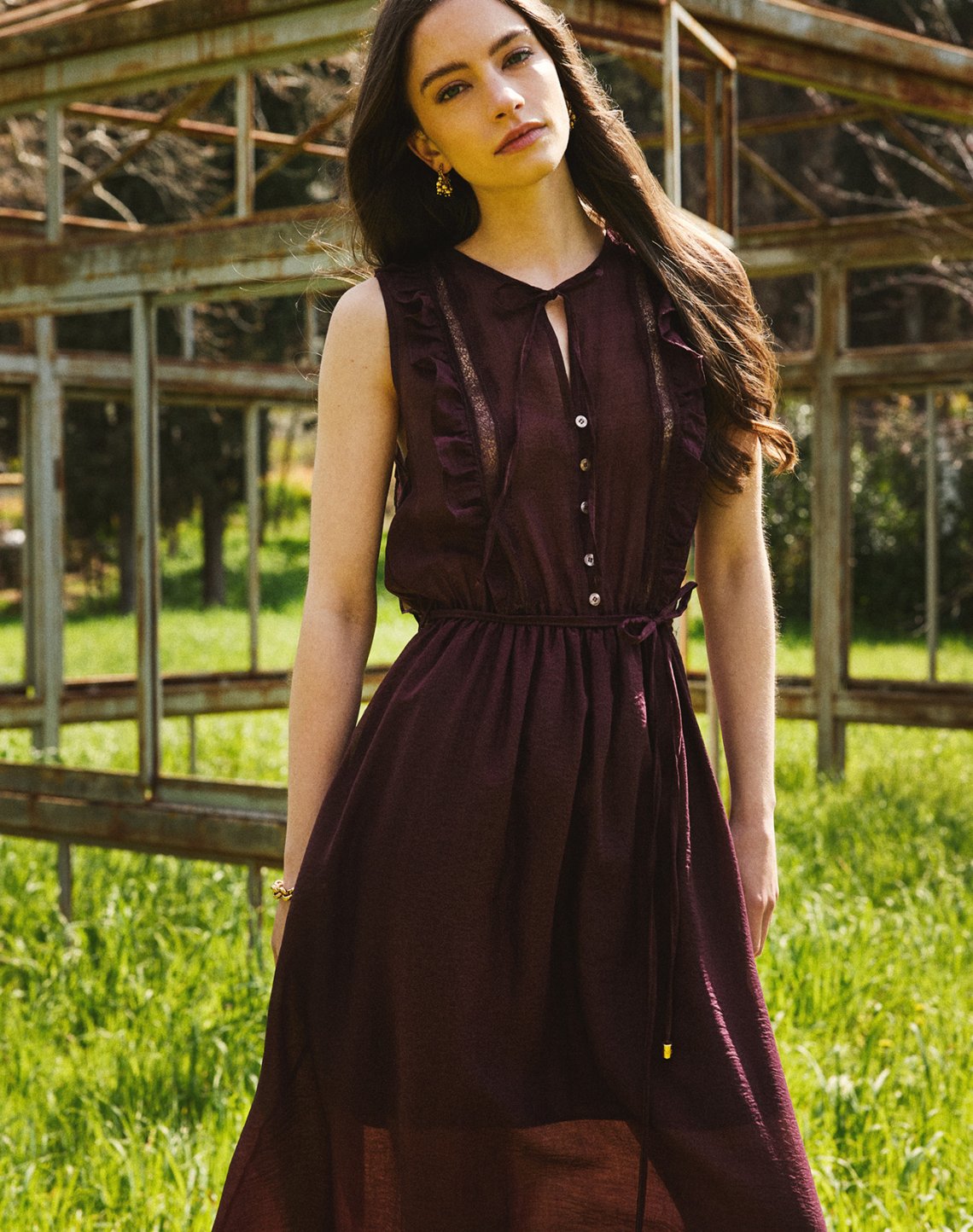 Maxi dress with lace