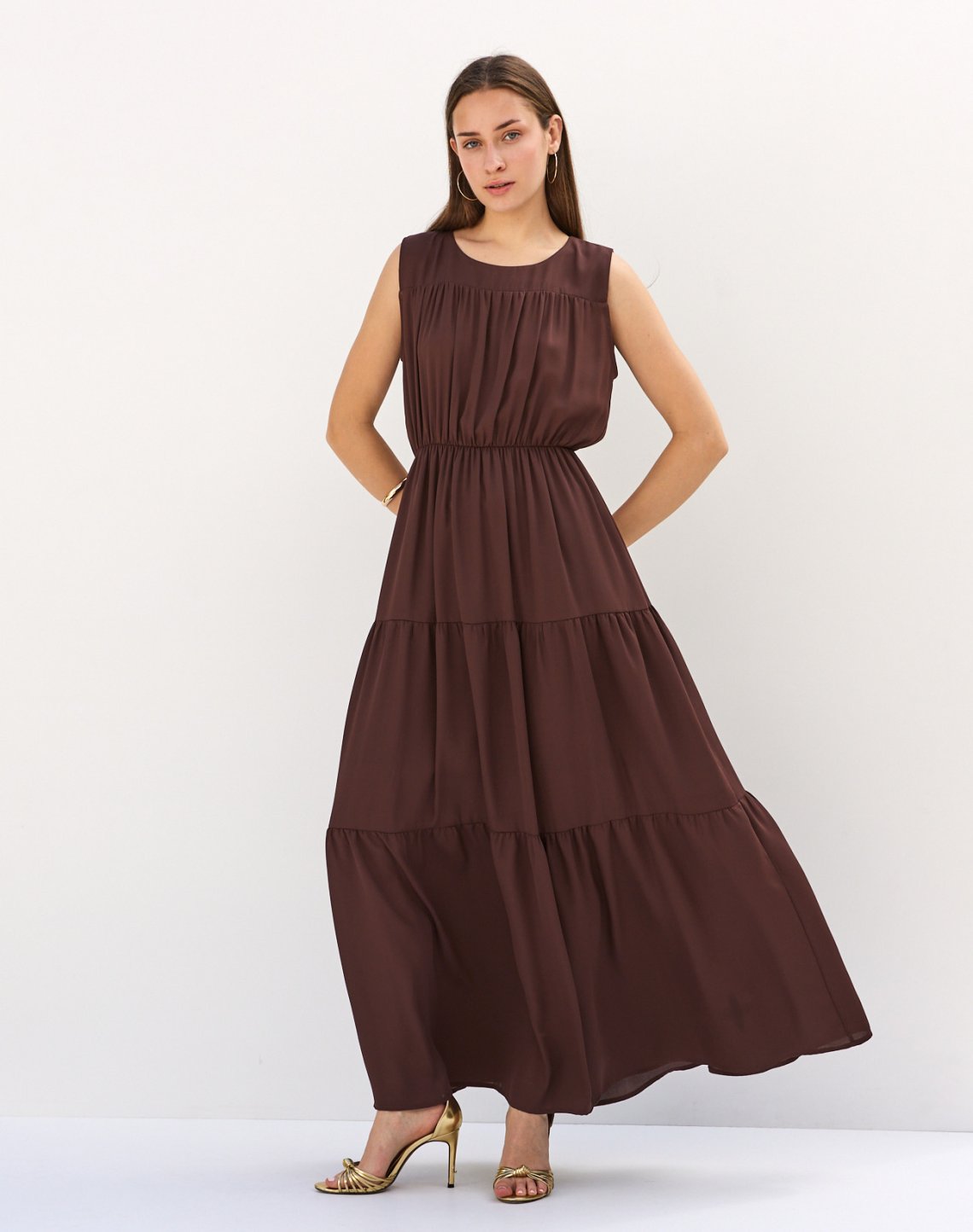 Maxi dress with gather detail