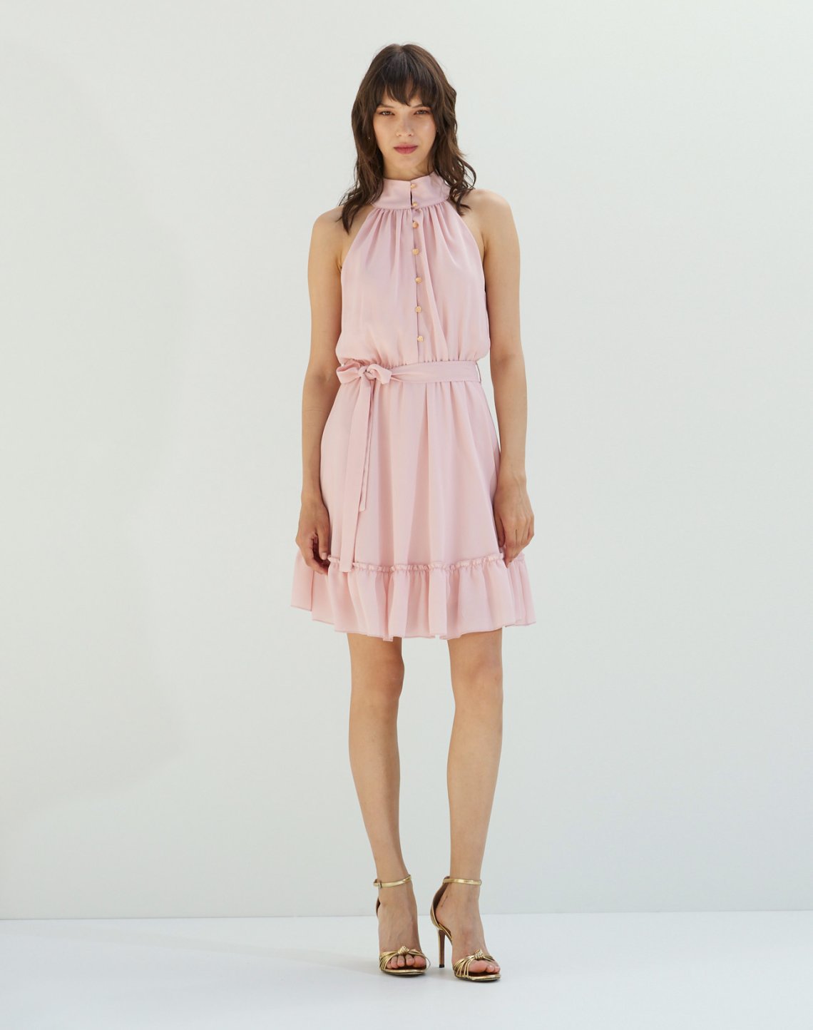 Mini dress wih button