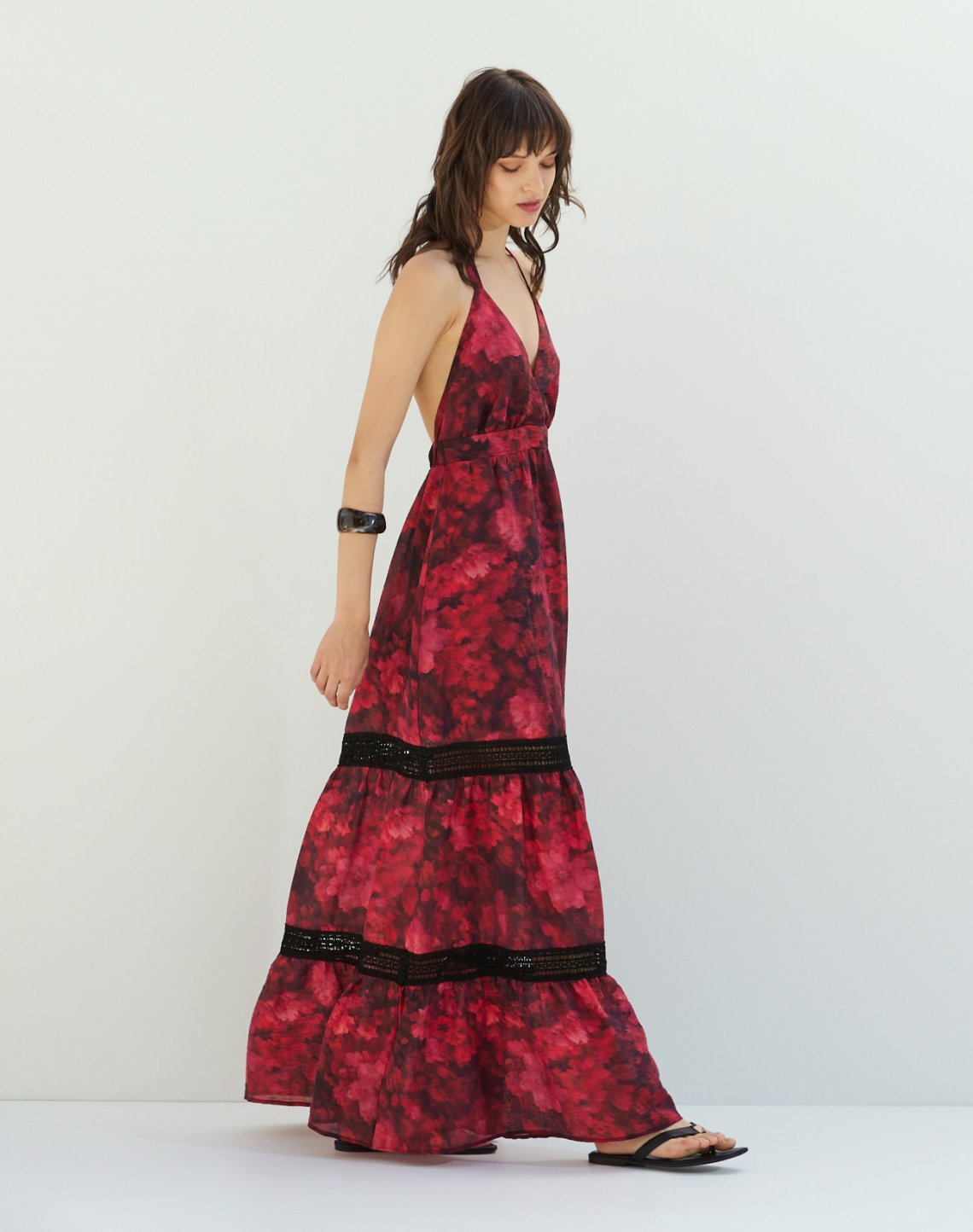 Maxi dress with tie