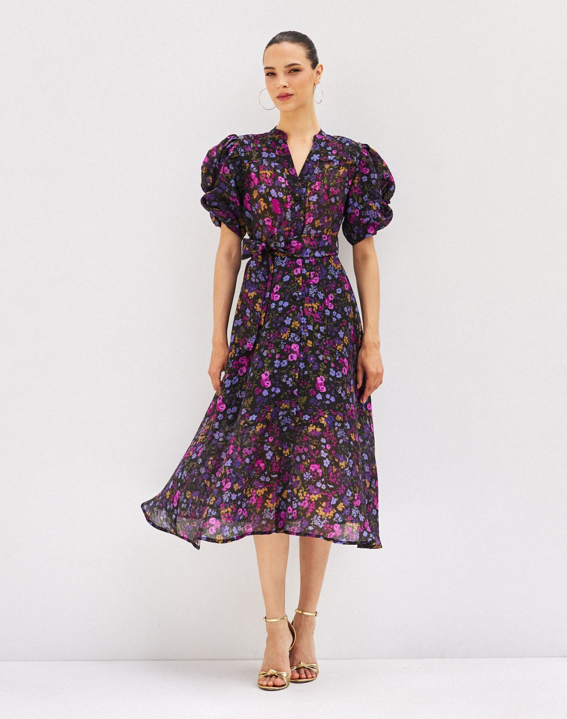 Midi dress with knot detail