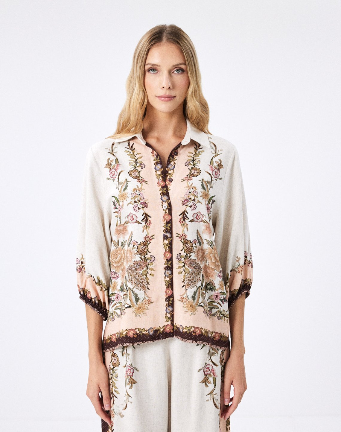 Printed linen shirt