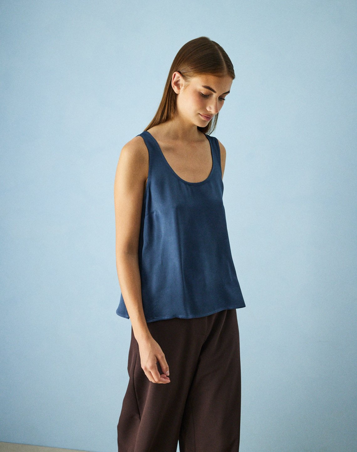 Sleeveless satin top